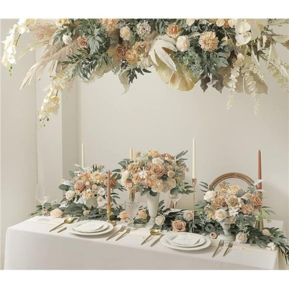 Artificial Flowers Combo Box Set Faux Flowers Bulk Flower Leaf with Stems DIY - Picture 2 of 6